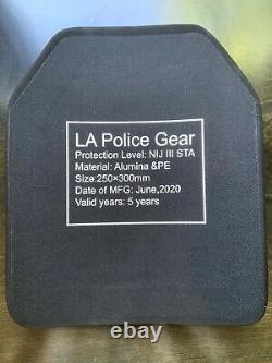 Level iii Ceramic body armor plate Set, LA police gear 10x12