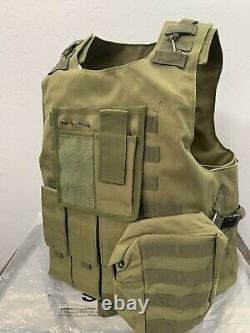 M-4x Bulletproof Vest FREE 3A Insert Plates Body Armor Carrier Tactical Huge