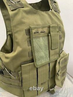 M-4x Bulletproof Vest FREE 3A Insert Plates Body Armor Carrier Tactical Huge