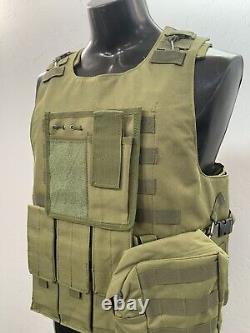 M-4x Bulletproof Vest FREE 3A Insert Plates Body Armor Carrier Tactical Huge