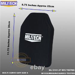 MILITECH NIJ III+/NIJ 0101.07 RF2 Alumina&PE Bulletproof Plate From Size S To XL