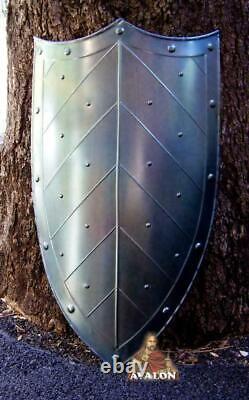 Medieval Shield With Three Pointed Combat 30''Fully Functional Ready For Battle