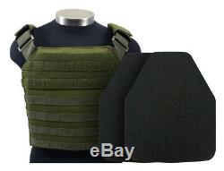 MidWest AR500 10x12 Level III Body Armor Base Coat MOLLE Plate Carrier OD Green