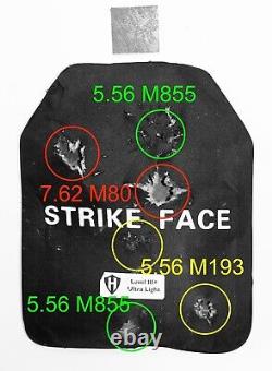 Multi Curve Level III+ ballistic plate, body armor 4.6lbs with spall plate & vid