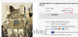 Multicam Tactical Vest Plate Carrier With Plates- 2 10x12 curved Plates