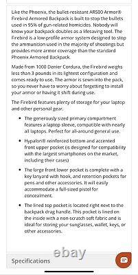 NEW Firebird Armored Backpack With LW level III plate Inside