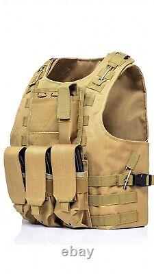 NEW Tactical body armor Vest FREE Made With Kevlar Plates 3a bulletproof USA