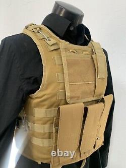 NEW Tactical body armor Vest FREE Made With Kevlar Plates 3a bulletproof USA