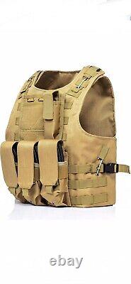 NEW Tactical body armor Vest FREE Made With Kevlar Plates 3a bulletproof USA