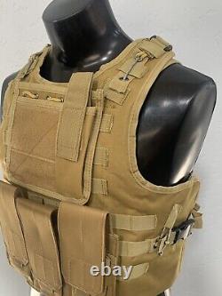 NEW Tactical body armor Vest FREE Made With Kevlar Plates 3a bulletproof USA