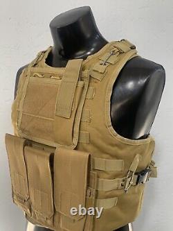 NEW Tactical body armor Vest FREE Made With Kevlar Plates 3a bulletproof USA