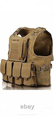 NEW Tactical body armor Vest FREE Made With Kevlar Plates 3a bulletproof USA