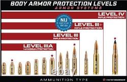 NIJ Level 3 III 10X12 UHMWPE Armor Flat Plate Ultra Lite 2.5lbs Shooters Cut