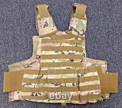 New Camo Multicam Tactical Vest Plate Carrier With Plates- 2 8x10 curved Plates