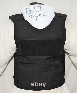 New Large Tactical Plate Carrier Body Armor BulletProof Vest Lvl IIIA Inserts