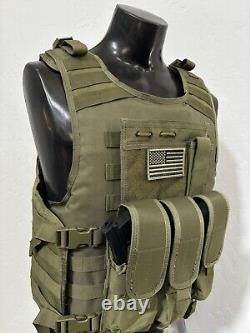 New Tactical Plate Carrier FREE BULLETPROOF 3a Inserts BODY ARMOR With Pouches