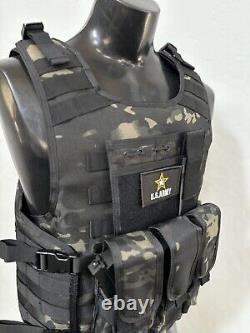 New Tactical Plate Carrier FREE BULLETPROOF 3a Inserts BODY ARMOR With Pouches