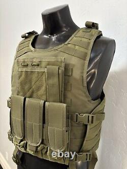 New Tactical Plate Carrier FREE BULLETPROOF 3a Inserts BODY ARMOR With Pouches