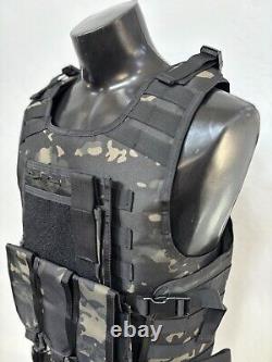 New Tactical Plate Carrier FREE BULLETPROOF 3a Inserts BODY ARMOR With Pouches