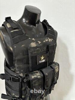 New Tactical Plate Carrier FREE BULLETPROOF 3a Inserts BODY ARMOR With Pouches