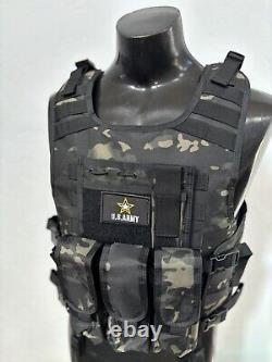 New Tactical Plate Carrier FREE BULLETPROOF 3a Inserts BODY ARMOR With Pouches