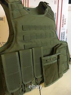 New Tactical Plate Carrier FREE BULLETPROOF 3a Inserts BODY ARMOR With Pouches