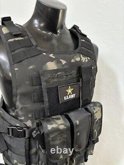 New Tactical Plate Carrier FREE BULLETPROOF 3a Inserts BODY ARMOR With Pouches