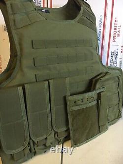 New Tactical Plate Carrier FREE BULLETPROOF 3a Inserts BODY ARMOR With Pouches