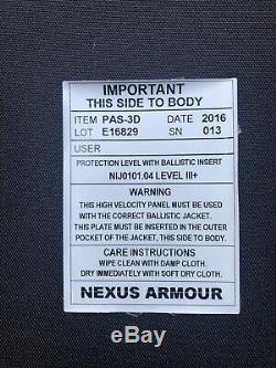 Nexus iii+ hard plate Ballistic body armour 12 x 10 UKSF Set