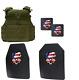 Olive Drab Cati Ar500 Body Armor Base Coat Set 10x12s & 6x6 Side Plates Carrier