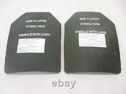 PLATE CARRIER LEVEL 3 CERAMIC STRIKE FACE PLATES MEDIUM 11x14 FRONT & BACK