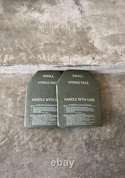 PLATE CARRIER LEVEL 3 CERAMIC STRIKE FACE PLATES SMALL 10x13 FRONT & BACK