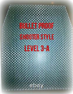 Pair Level 3-A / III-A 10x12 Bullet proof Vest or Backpack plate Shooter Style
