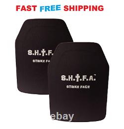 Pair SHTF Armor 11x14 Level 3 stand alone UHMWPE inserts not ar500 IN STOCK body