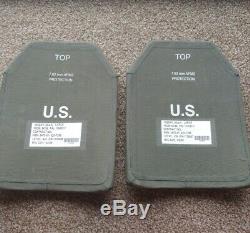 Pair of 2 Large 10x13 curved ESAPI body armor LEVEL III+ plates