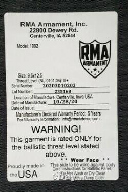 RMA 1092 Level III+ Body Armor Set (2 Plates)