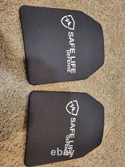 SAFELIFE DEFENSE 10X12 Level 3+ ceramic ballistic plates set Of Two With Vest