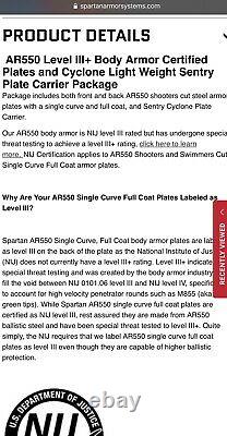 SPARTAN ARMOR SYSTEMS AR550 LEVEL III+ PLATE CARRIER COMBO WithCONDOR CARRIER