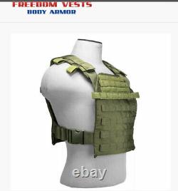 Sentry Ar500 10x12 Level III Plate Carrier Green Body Armor Bullet Proof Vest