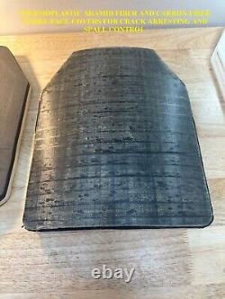 Set Level 3+ 10X12 FULL Coverage Ceramic Armor Plates Spall, Crack Arrest, USA