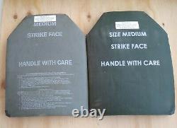 Set of (2) Level III Medium Strike Face Body Armor ESAPI Plates