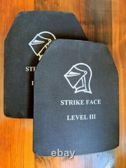 Set of (2) Medium Level III Strike Face Body Armor Plates 10x12