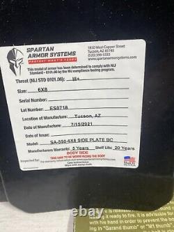 SpartanT Armor Systems OmegaT Body Armor Level III 10x12 AR500 Metal Plate