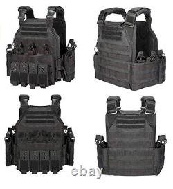 Tactical Bulletproof Vest with Level III AR500 Curved Steel Plates & Trauma Pads