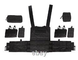 Tactical Bulletproof Vest with Level III AR500 Curved Steel Plates & Trauma Pads