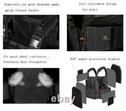 Tactical Bulletproof Vest with Level III AR500 Curved Steel Plates & Trauma Pads