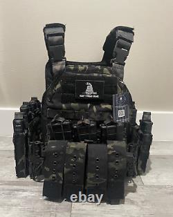 Tactical Bulletproof Vest with Level III AR500 Curved Steel Plates & Trauma Pads