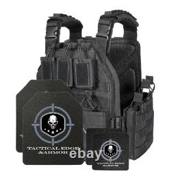 Tactical Bulletproof Vest with Level III AR500 Plates, Side Plates & Trauma Pads