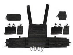 Tactical Bulletproof Vest with Level III AR500 Plates, Side Plates & Trauma Pads