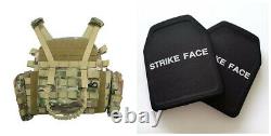 Tactical Gear 2 Pc Level III+ Ceramic Body Armor Plates Molle Vest Set-up Camo